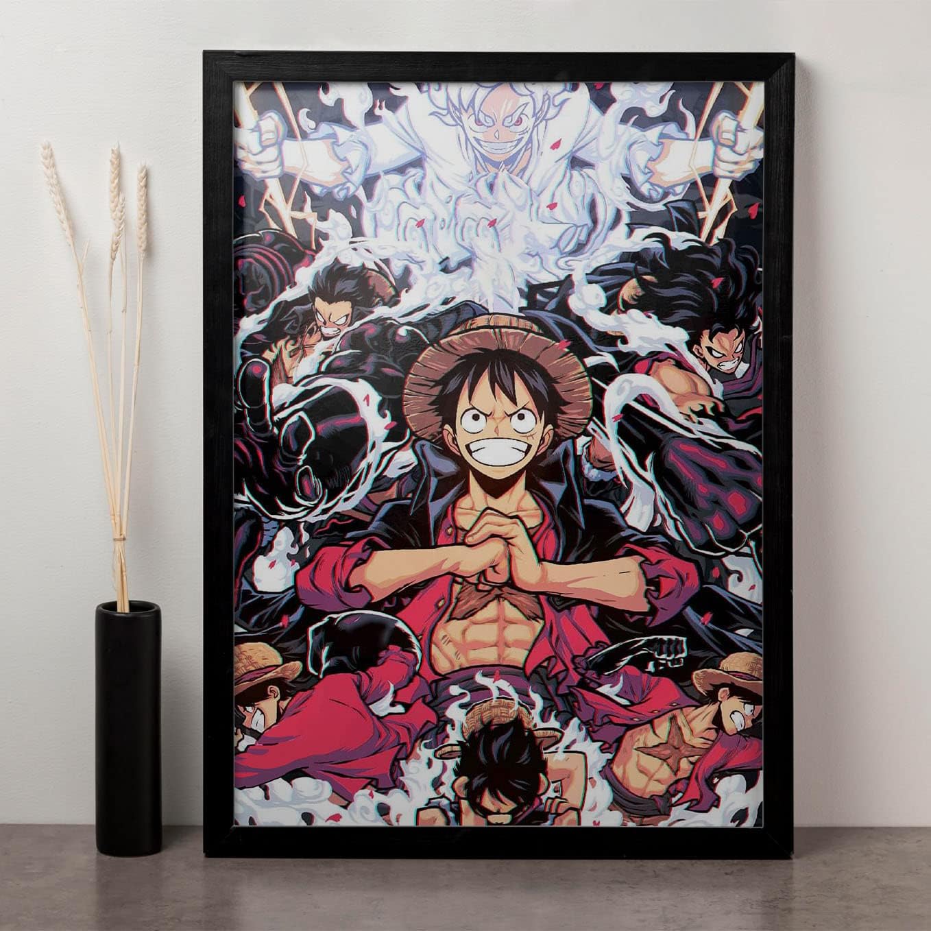 CYBER PRINT HUB One Piece Luffy Gear 5 Framed Wall Art Poster